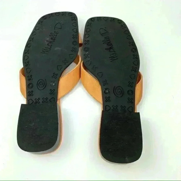Michelle D sandals rumba 7 melon leather slides 90s Y2k - Picture 7 of 11
